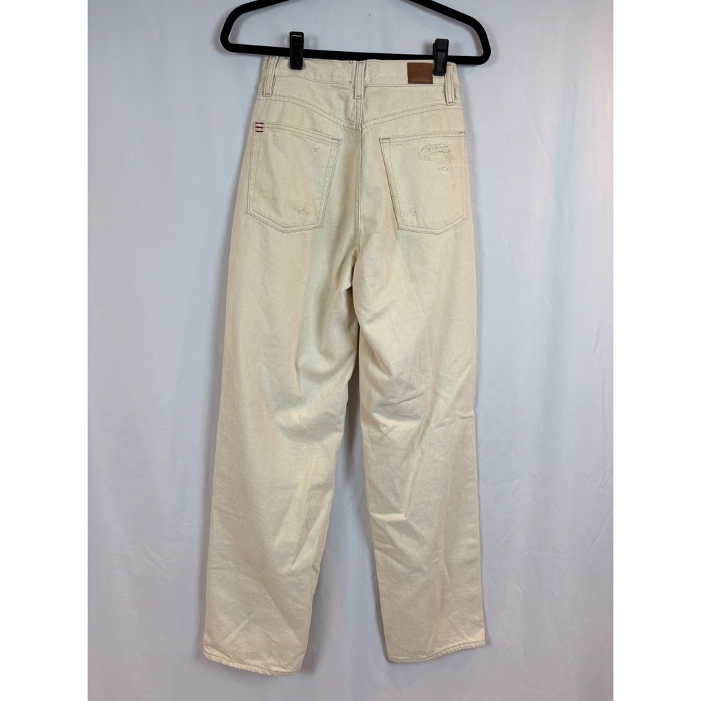 BDG Urban Outfitters High Rise Baggy Distressed Straight Leg Jeans Off-White 26 - Picture 7 of 10